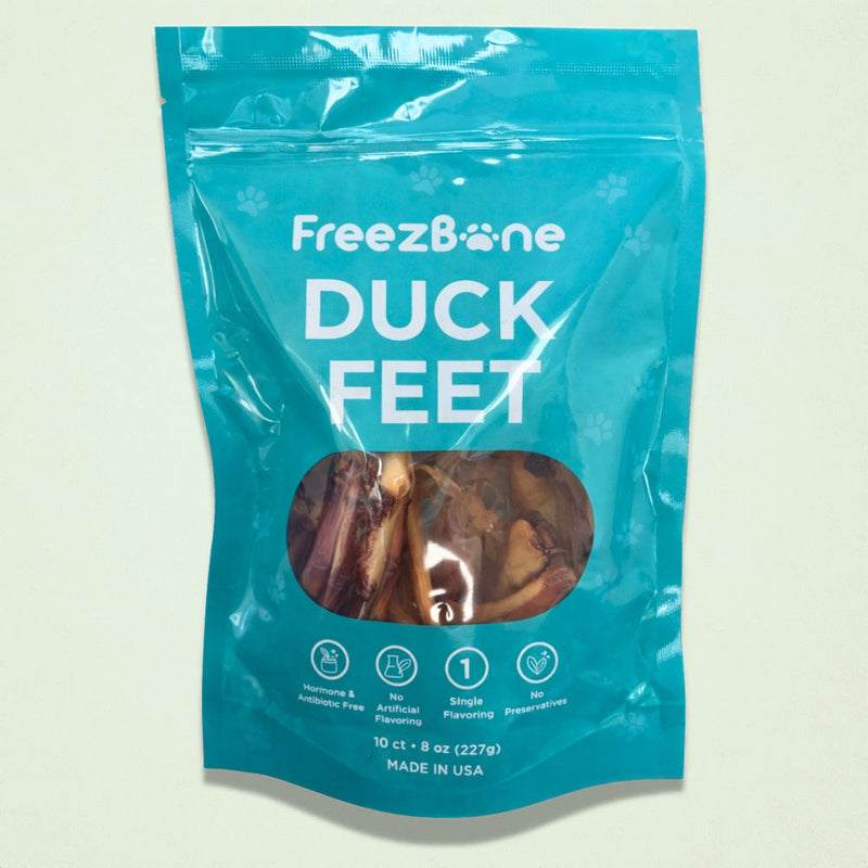 Freezbone Whole Duck Feet Dental Treats for Dogs - Human Grade - Single Ingredient