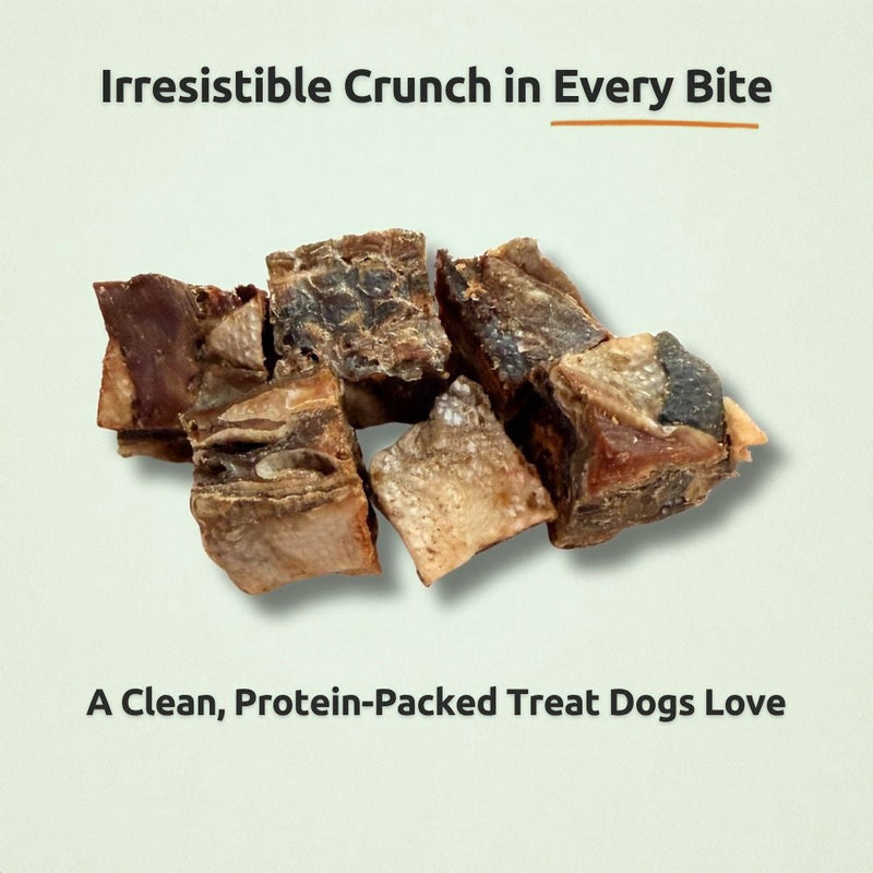 Freezbone Salmon Skin Cubes Dog Treats- Single Ingredient (Value Size 8oz)