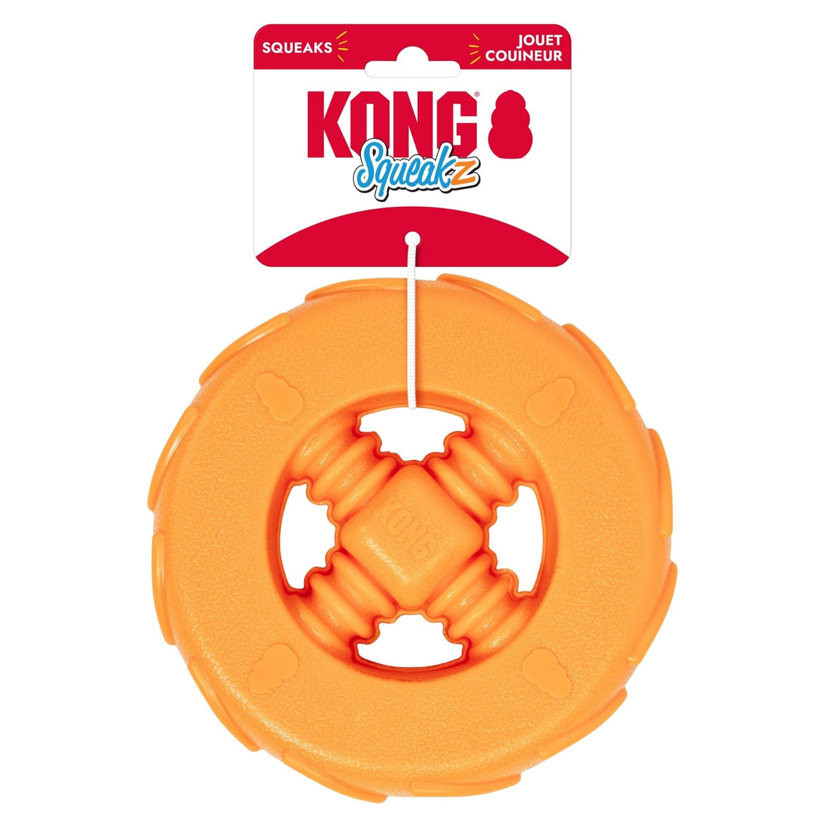 KONG Squeakz Wheel Dog Toy Orange 1ea/LG