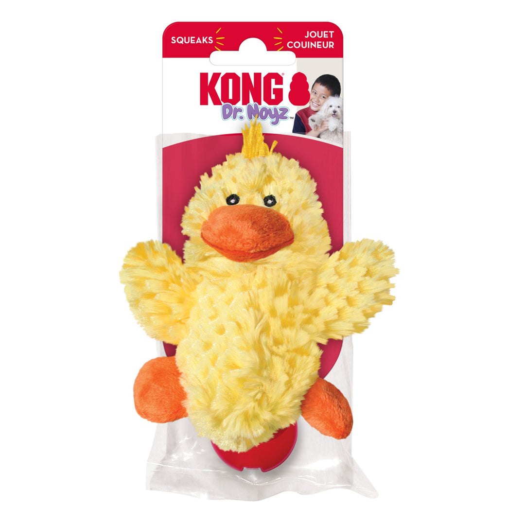 KONG Dr. Noyz Unstuffed Plush Dog Toy Duck with Squeaker Small