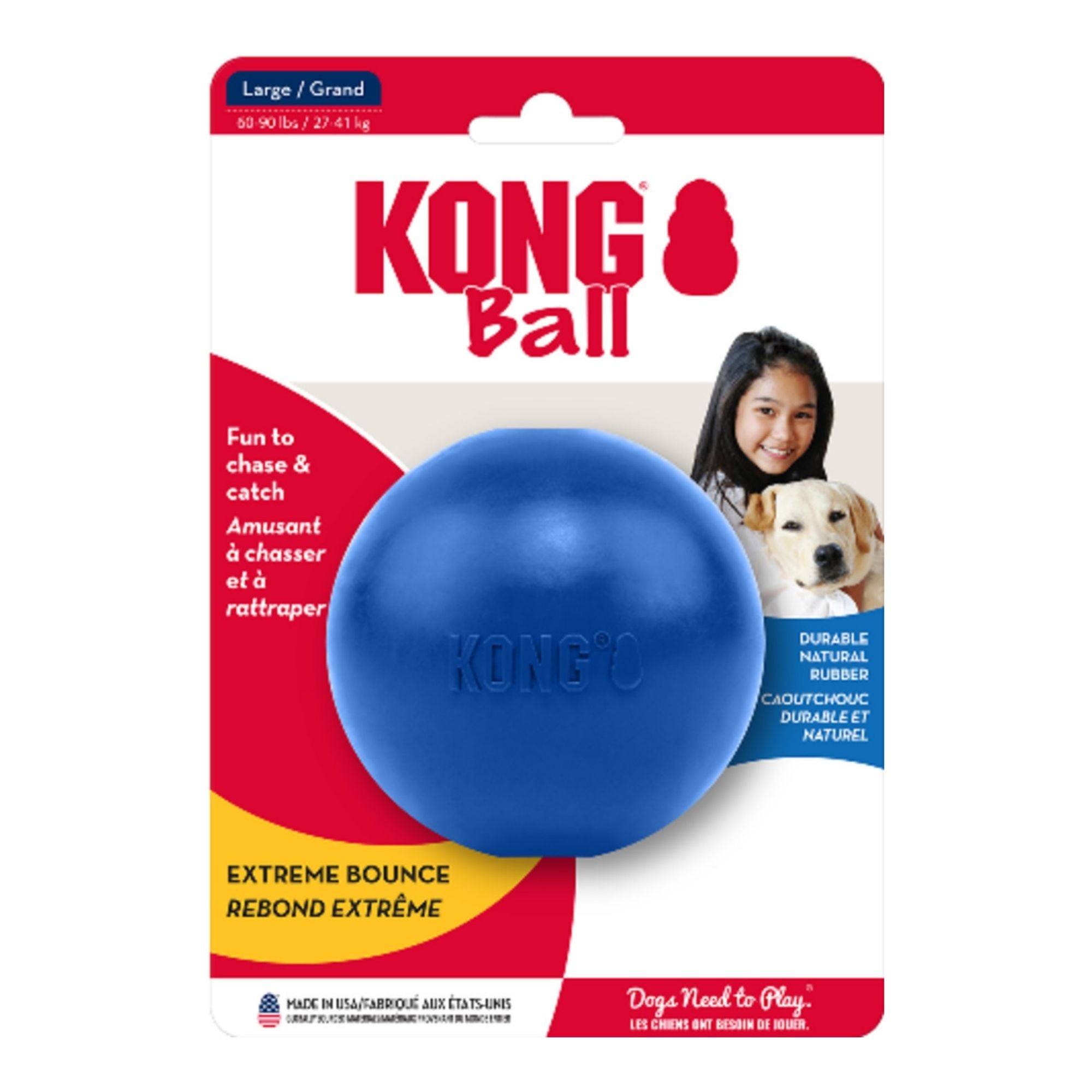 Kong Old Glory Ball with Hole Dog Toy 1ea/LG