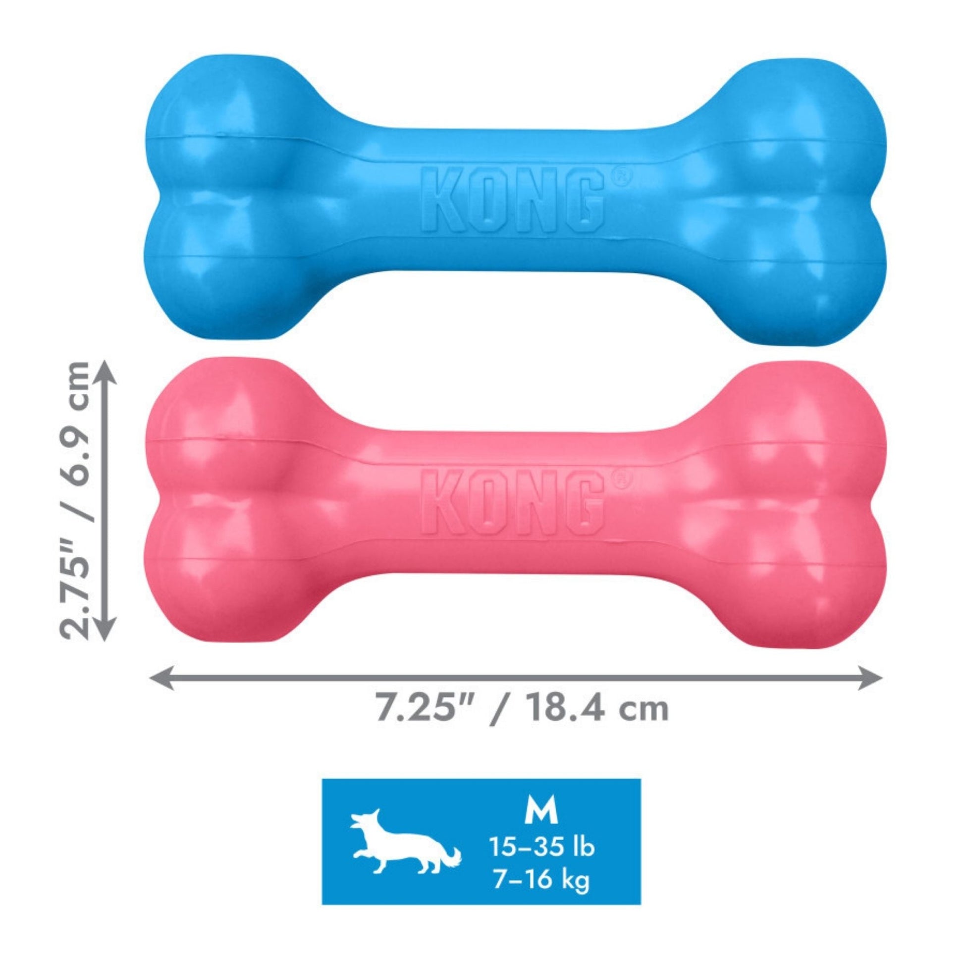 KONG Goodie Bone Puppy Toy Blue Medium