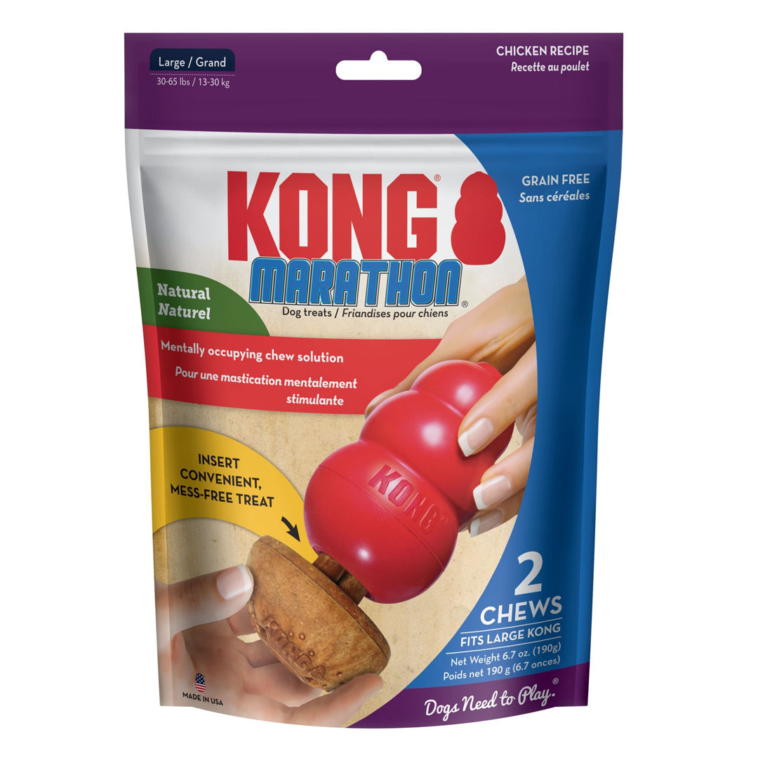 KONG Marathon Chicken Dog Treat Large 2pk