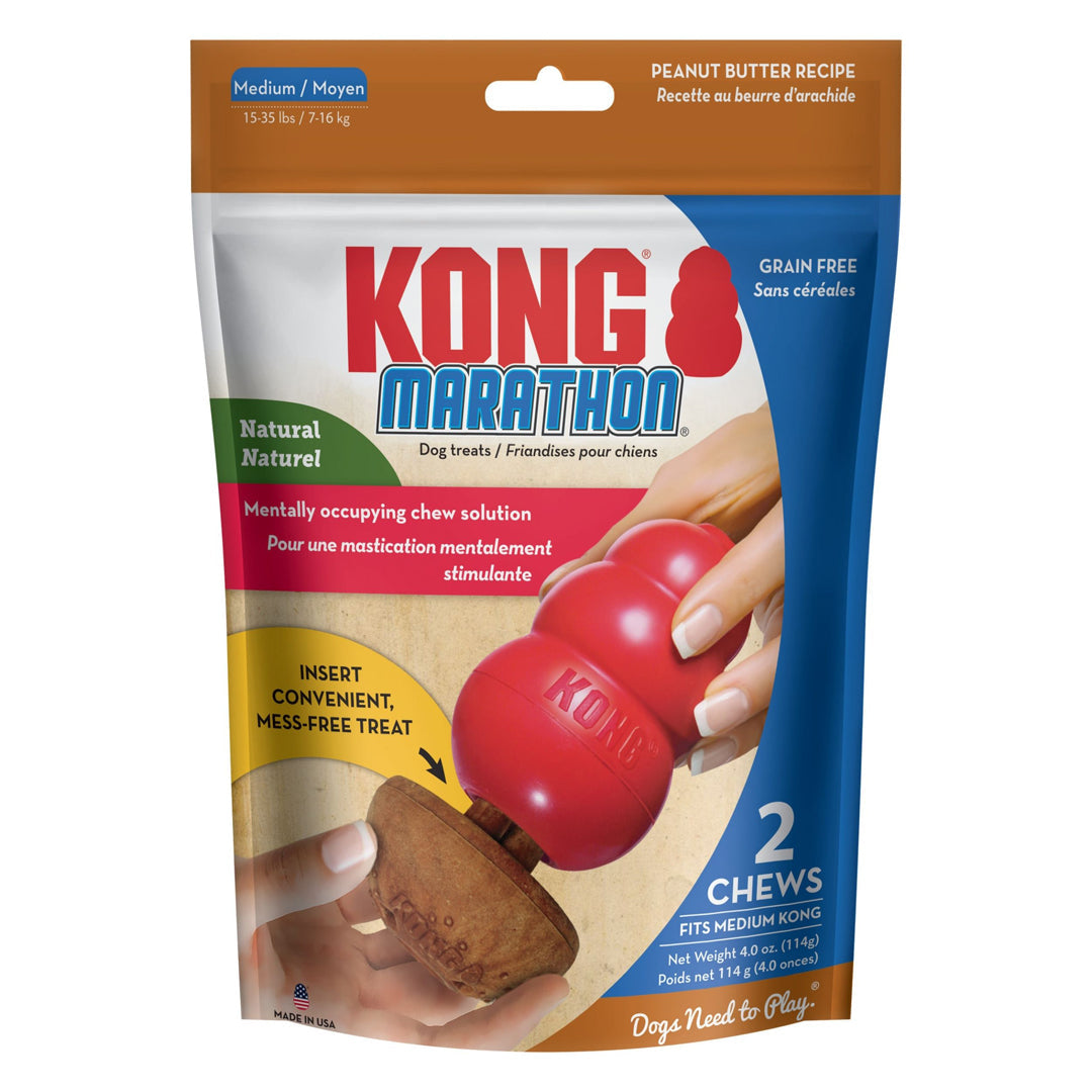 KONG Marathon Peanut Butter Dog Treat Medium 2pk