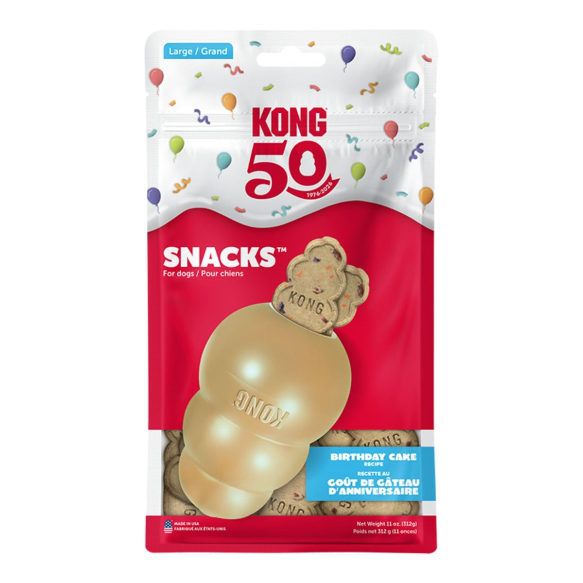 KONG Snacks 50 Year Anniversary Dog Treat Birthday Cake, 1ea/LG