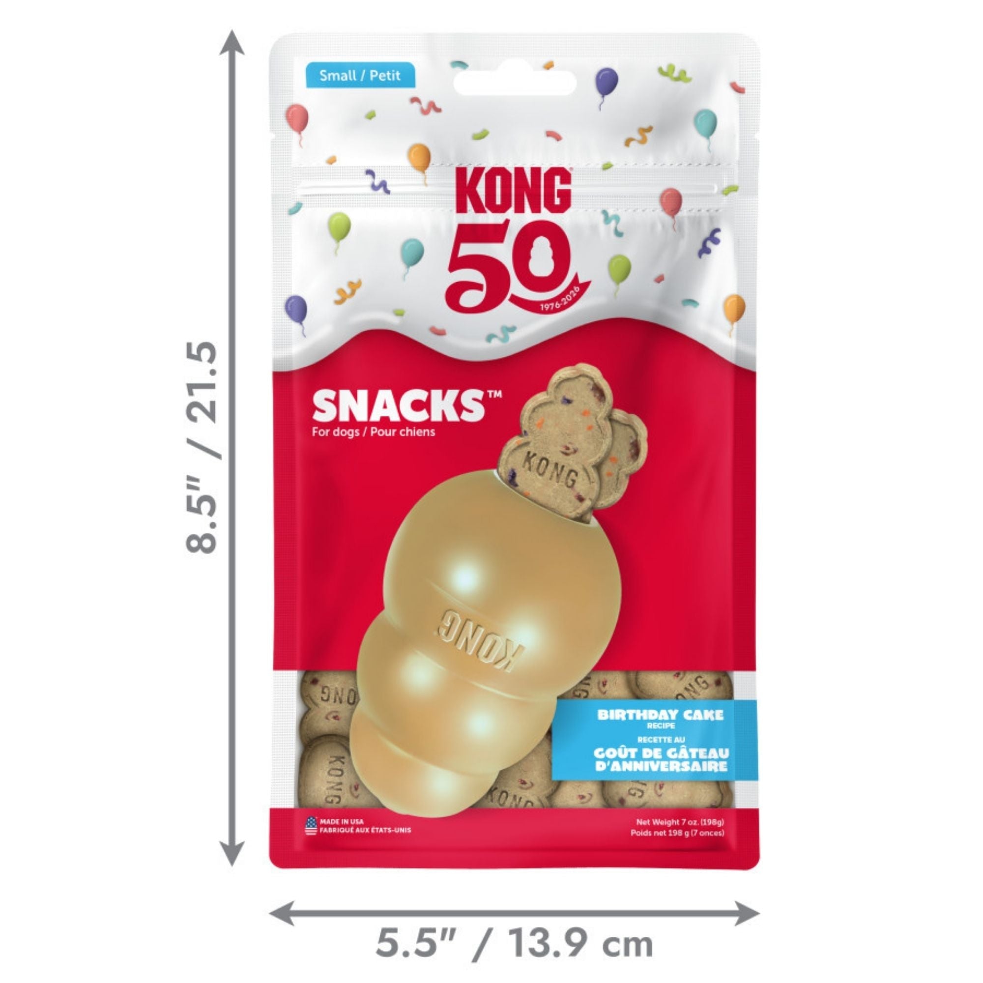 KONG Snacks 50 Year Anniversary Dog Treat Birthday Cake, 1ea/SM