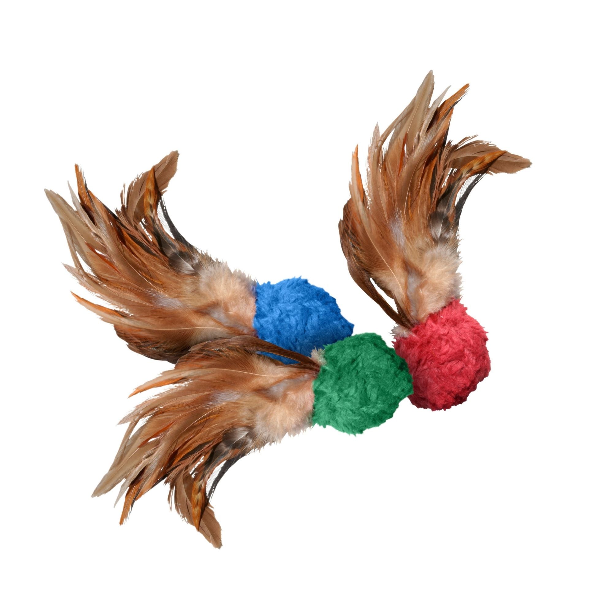 KONG Naturals Crinkle Ball With Feathers Cat Toy 1ea/2 pk