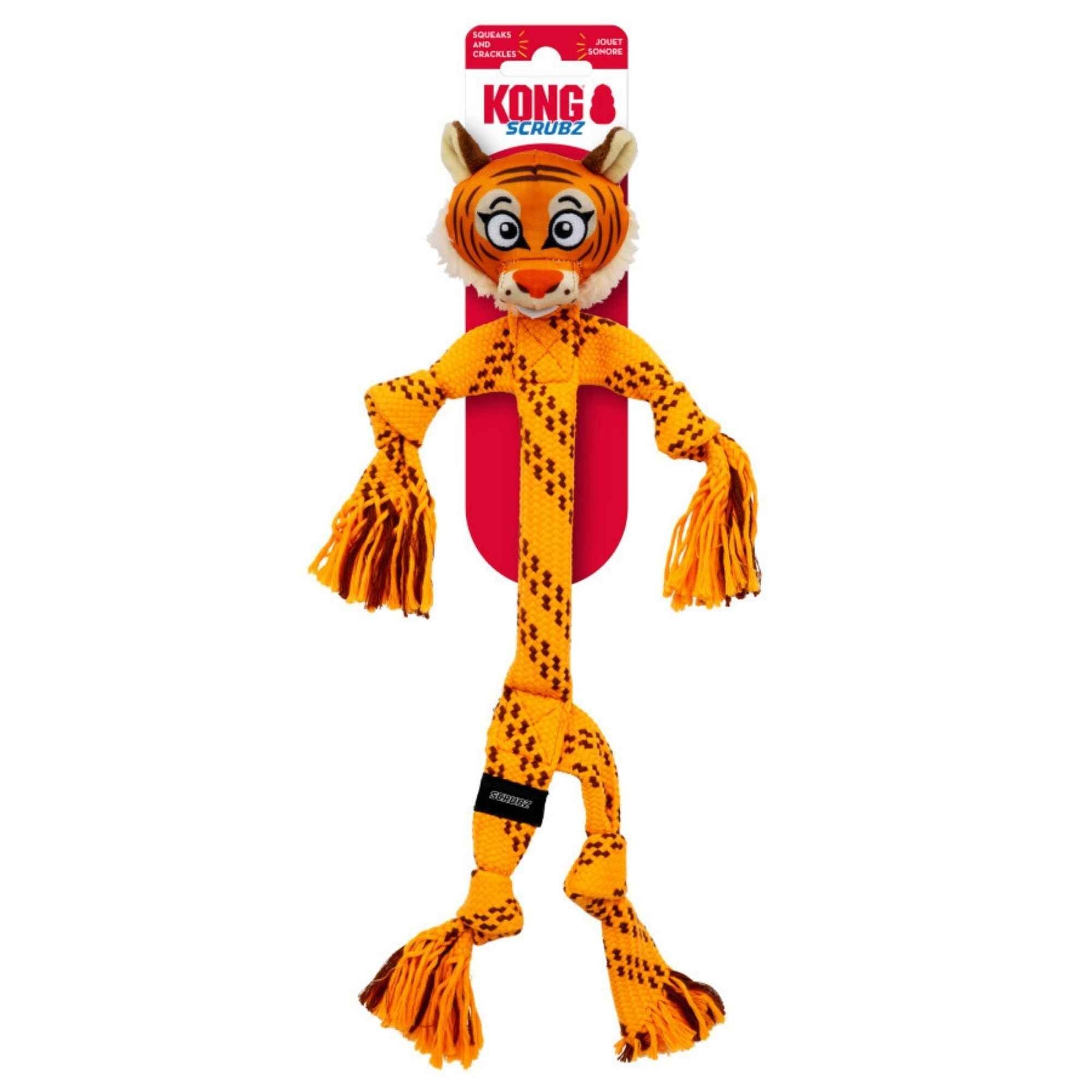KONG Scrubz Safari Tiger Dog Toy 1ea/MD