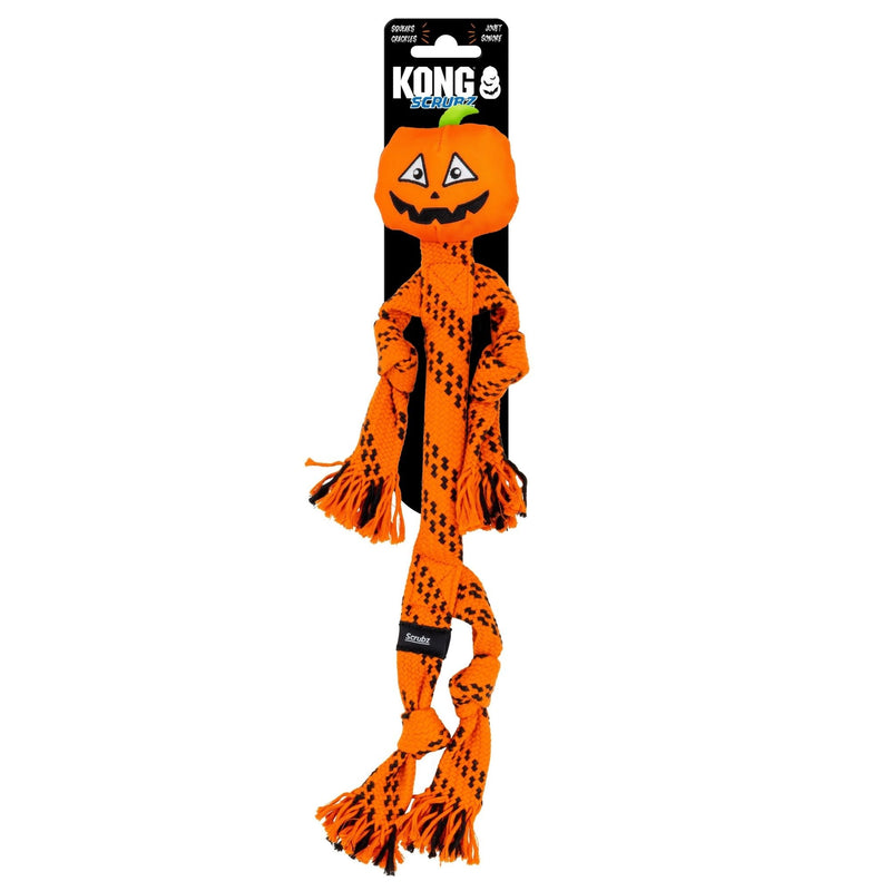 KONG Halloween Scrubz Jack-o-Lantern Dog Toy Orange 1ea/MD
