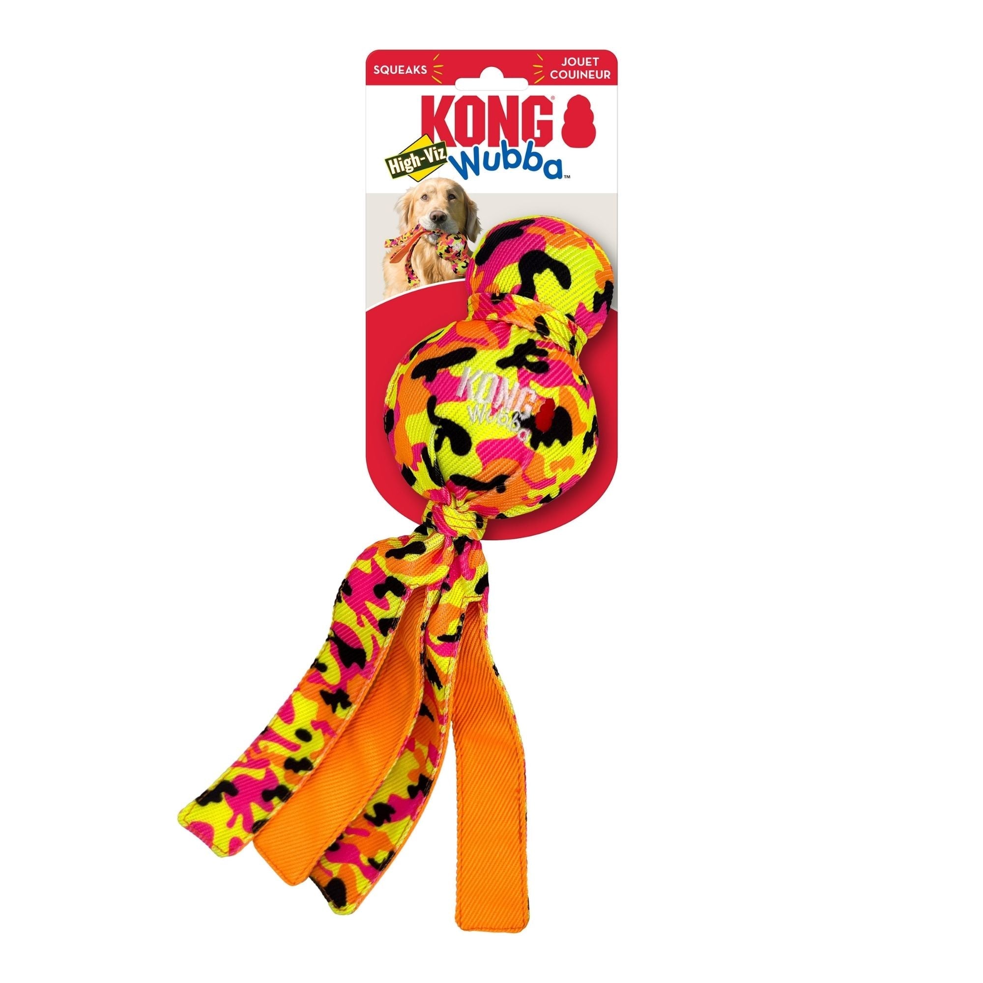 KONG Wubba Ballistic High-Viz Dog Toy Assorted 1ea/LG