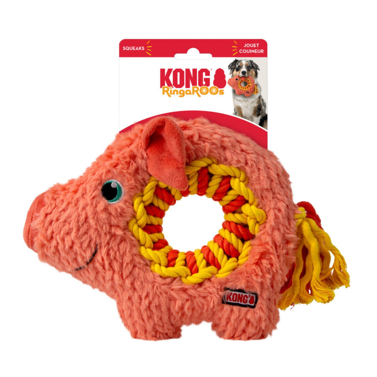 KONG Ringaroos Pig Dog Toy Medium