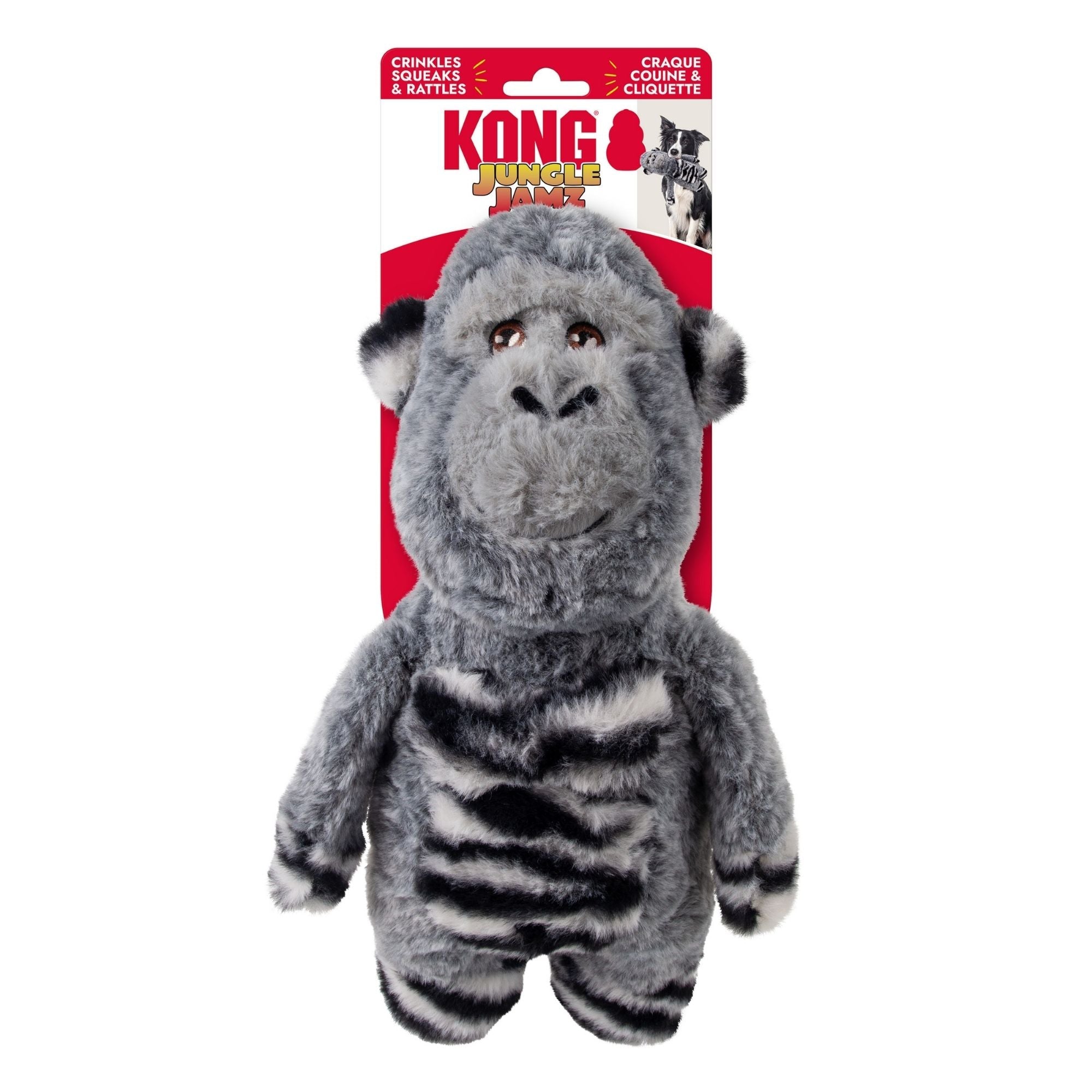 KONG Jungle Jamz Gorilla Dog Toy Grey 1ea/MD/LG