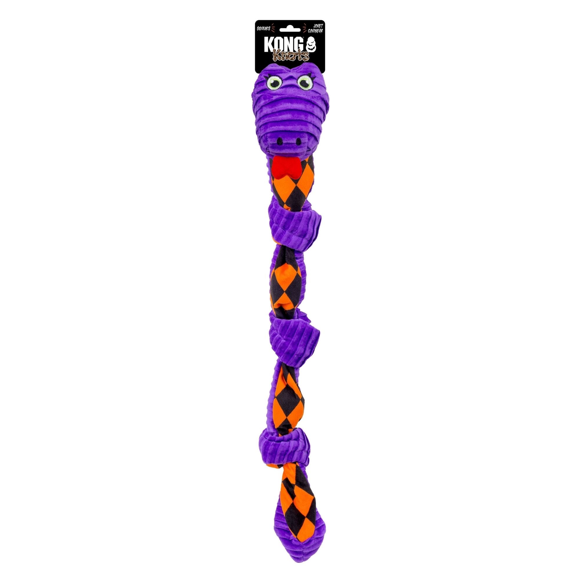 KONG Halloween Knots Snake Dog Toy Purple 1ea/MD/LG
