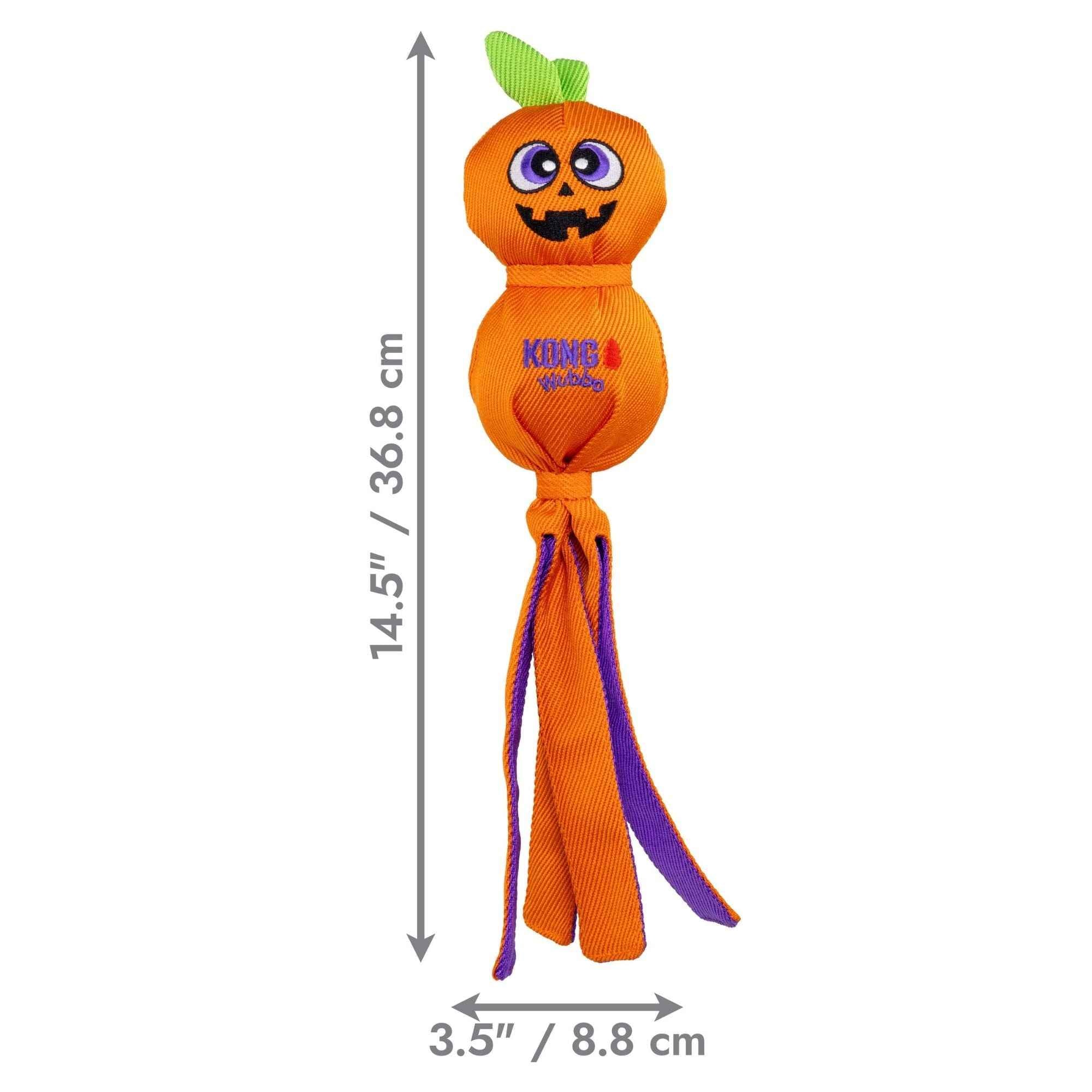 KONG Halloween Wubba Ballistic Jack-O-Lantern Dog Toy Orange 1ea/LG