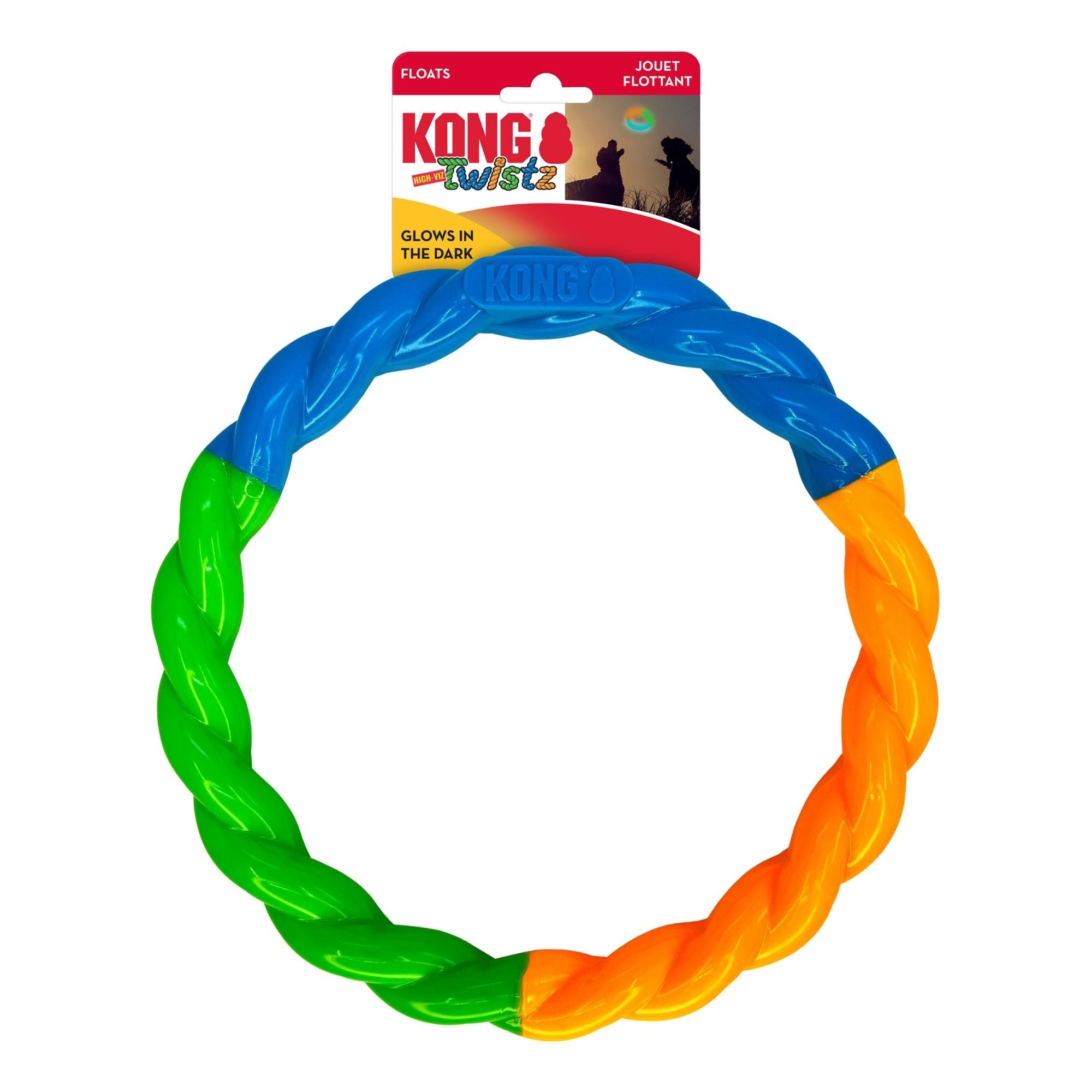 KONG Twistz High-Viz Ring Dog Toy Assorted 1ea/LG