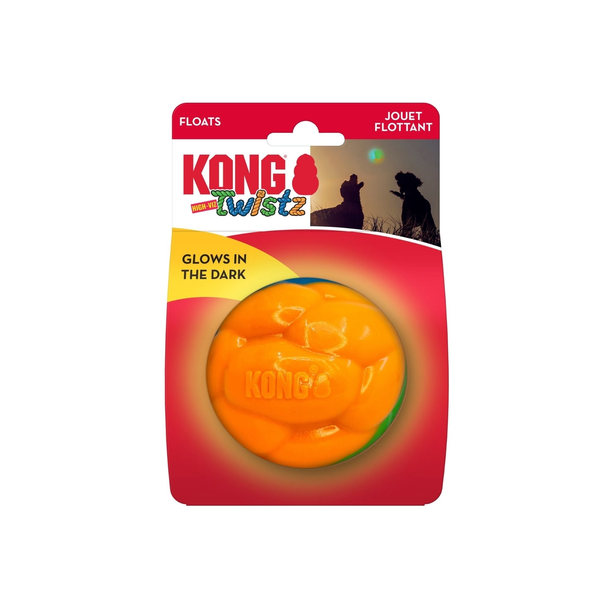 KONG Twistz High-Viz Ball Dog Toy Assorted 1ea/LG