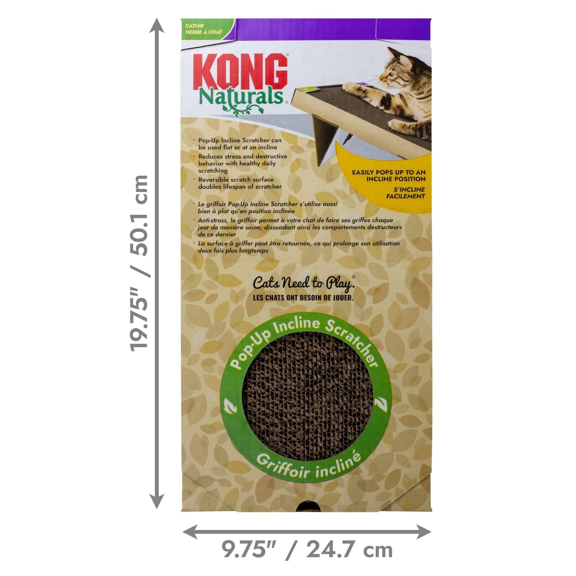 KONG Naturals Pop-Up Incline Cat Scratcher 1ea/One Size