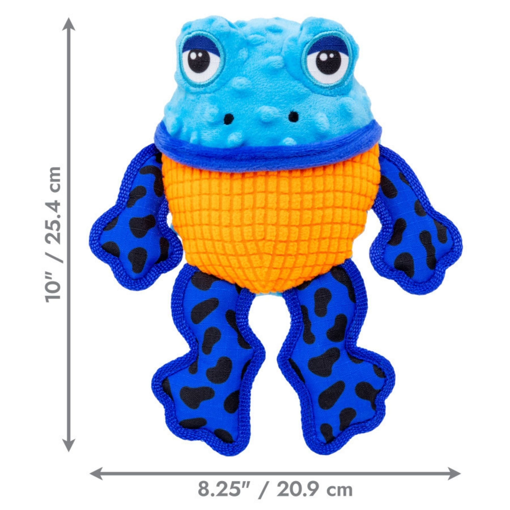 KONG Tropics Rattlez Frog Dog Toy Blue, 1ea/MD, LG
