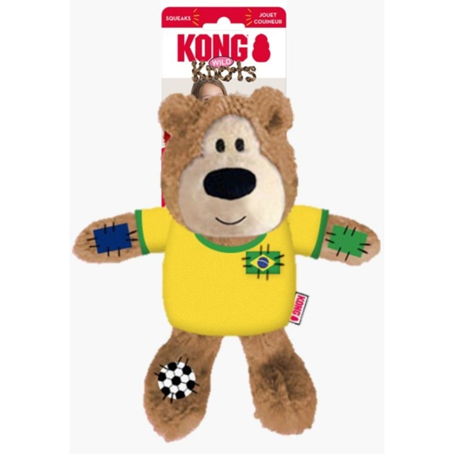 KONG Wild Knots Sport Bear Dog Toy Brazil, 1ea/MD