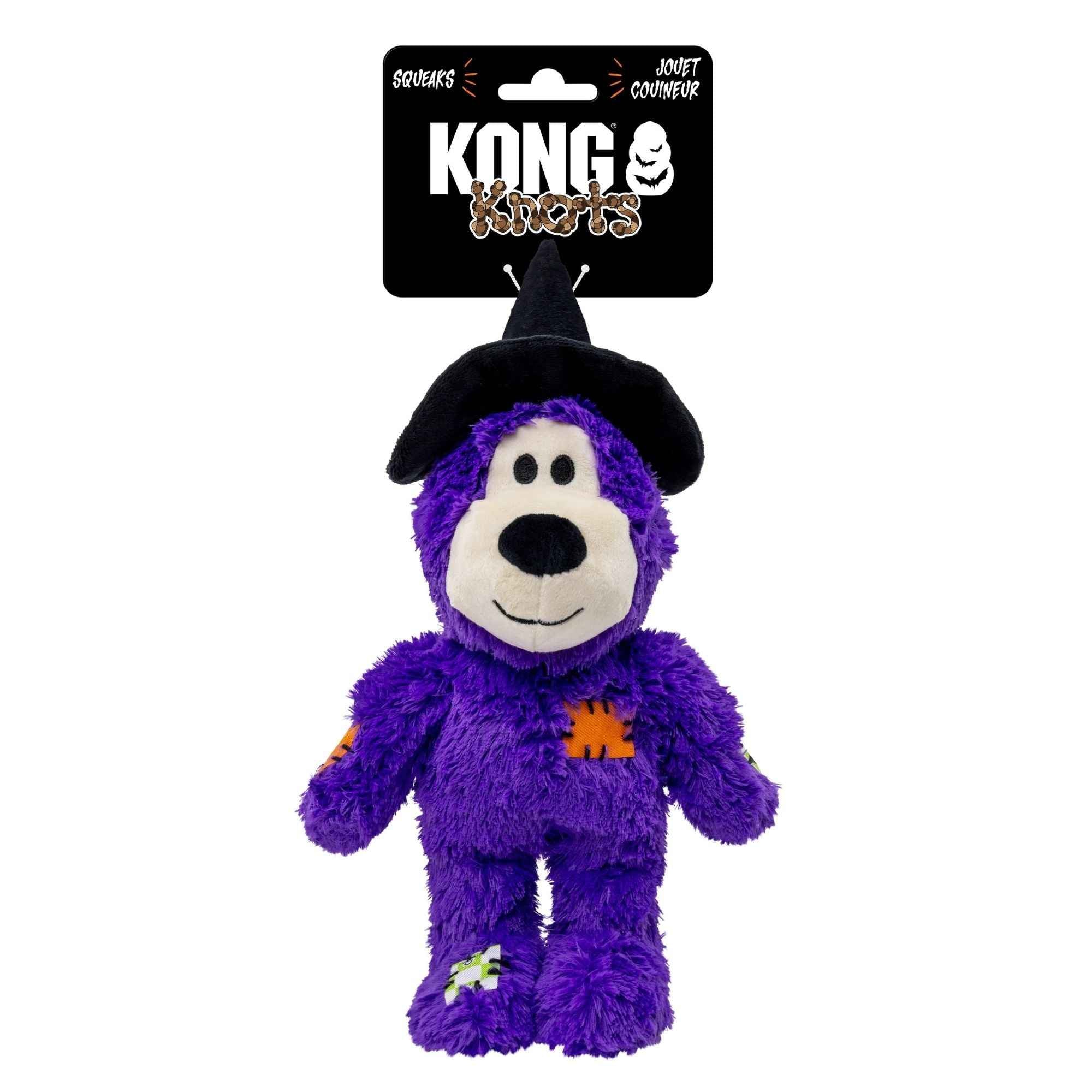KONG Halloween Wild Knots Witch Bear Dog Toy Purple 1ea/MD, LG
