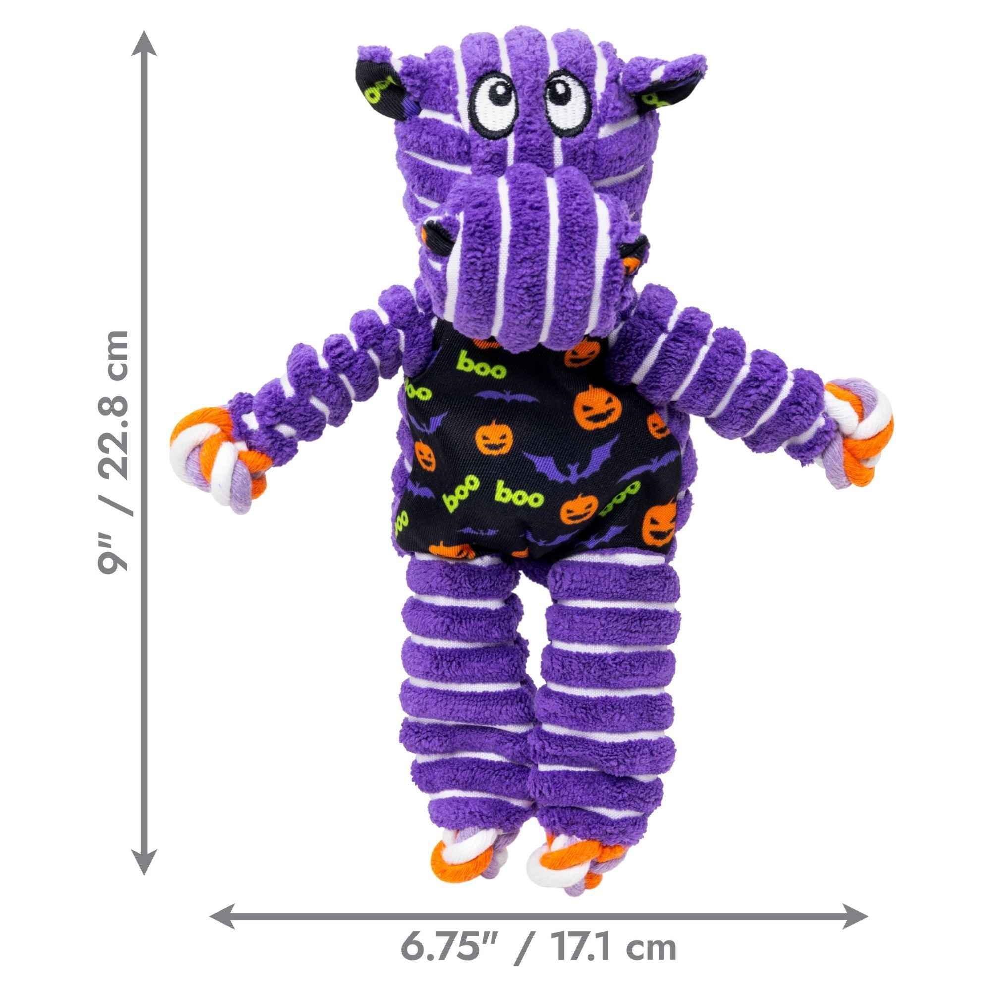 KONG Halloween Knots Hippo Dog Toy Purple 1ea/SM/MD