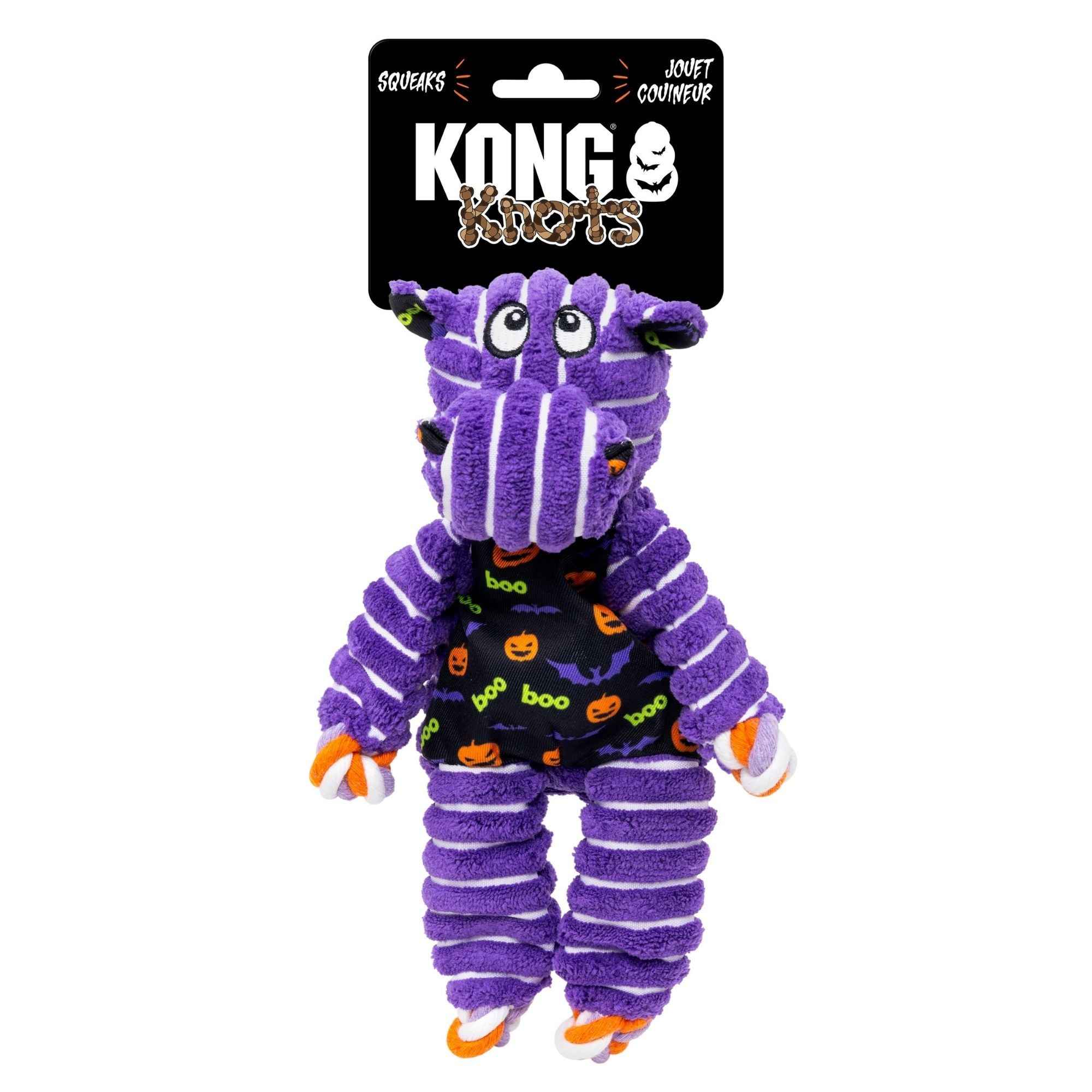KONG Halloween Knots Hippo Dog Toy Purple 1ea/SM/MD