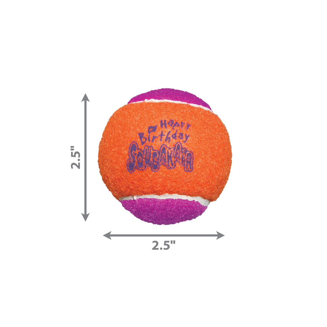 KONG SqueakAir Birthday Tennis Balls Dog Toy Medium 3pk