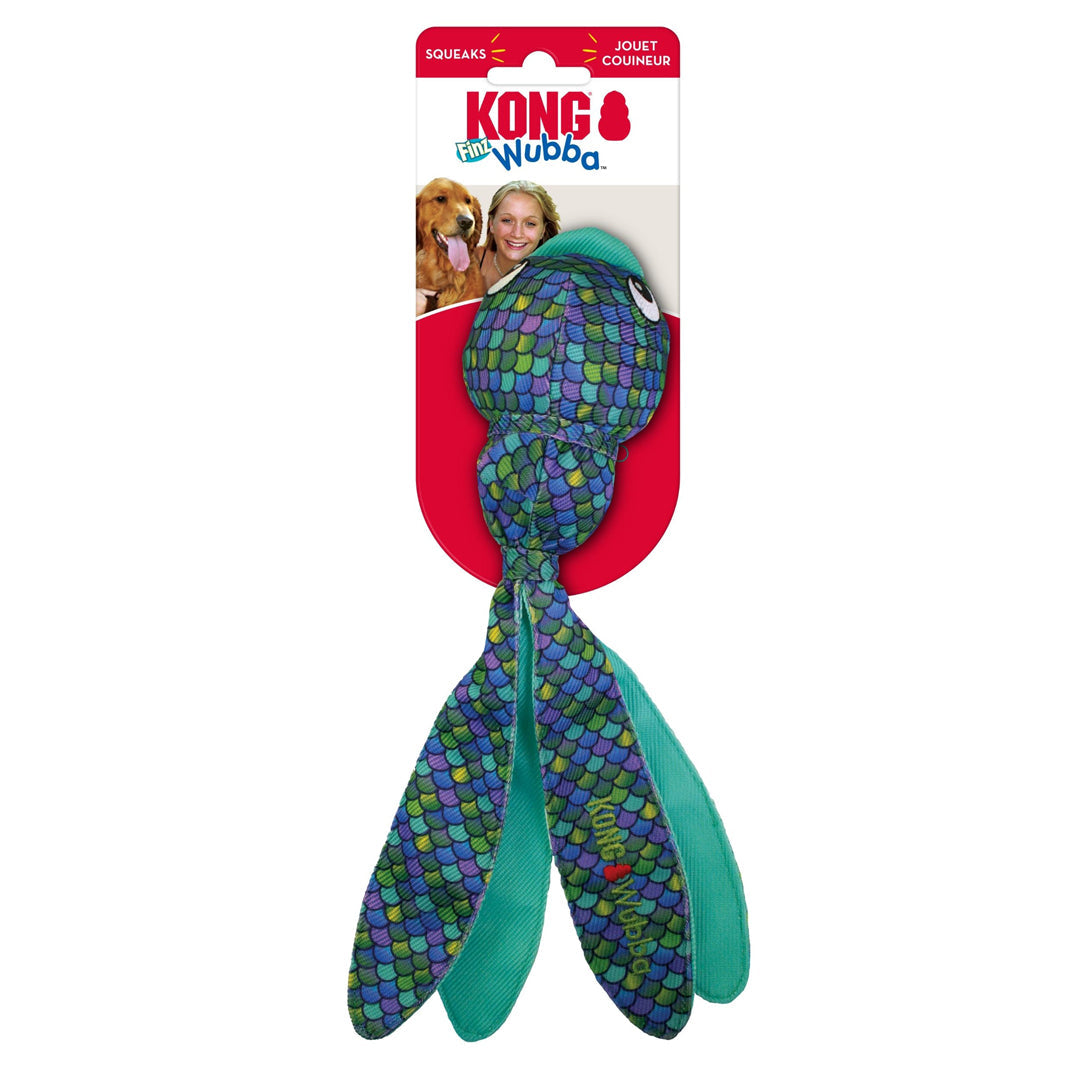 KONG Wubba Finz Dog Toy Blue Small