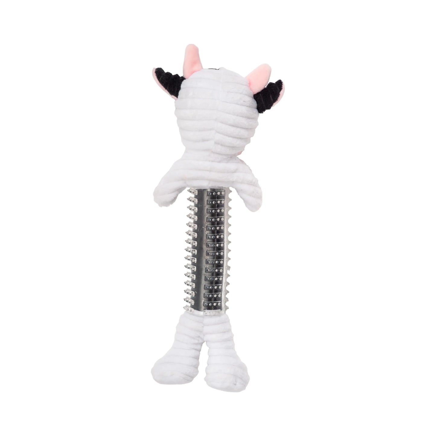 Country Living Thermoplastic Rubber Black & White Cow Plush Dog Toy – with Squeaker & Crinkle Paper American Pet Supplies