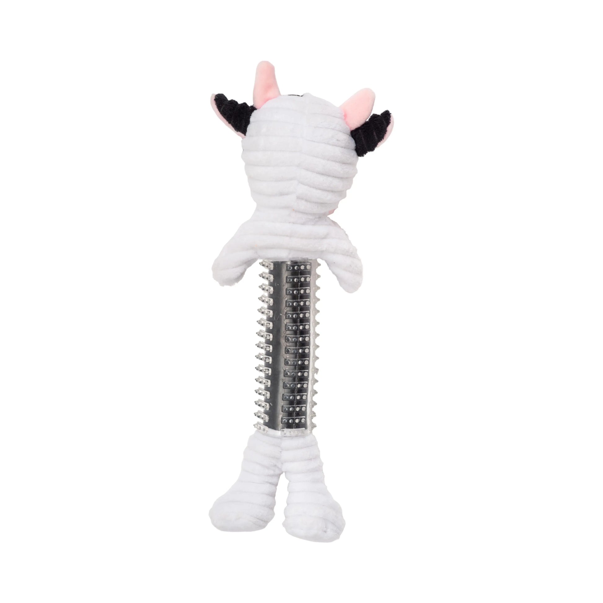 Country Living Thermoplastic Rubber Black & White Cow Plush Dog Toy – with Squeaker & Crinkle Paper American Pet Supplies
