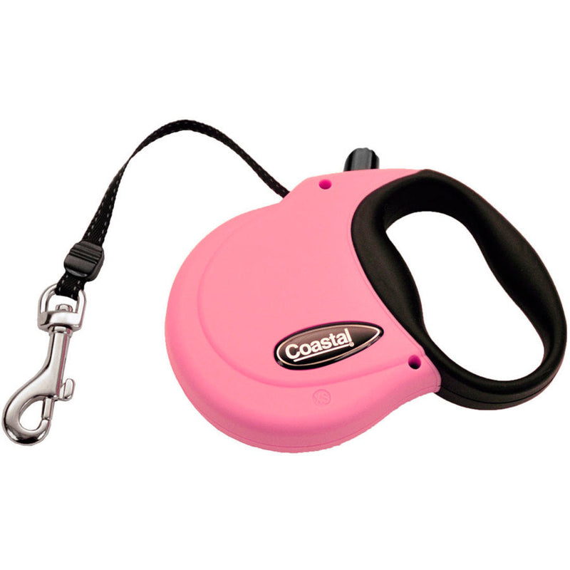 Coastal Retractable Dog Leash Pink, 1ea/12 ft, XS