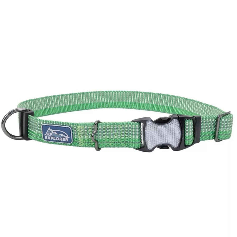 K9 Explorer Brights Reflective Adjustable Dog Collar Meadow Small 5/8"x 10"-14"