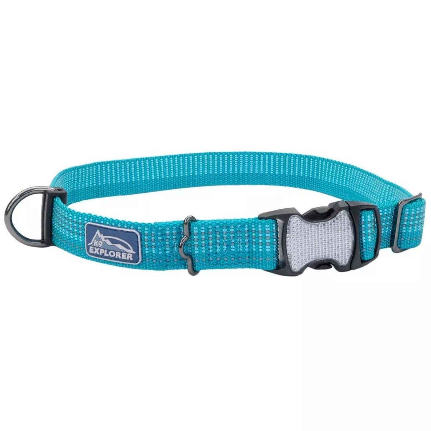 K9 Explorer Brights Reflective Adjustable Dog Collar Ocean Large 1"x 18"-26"