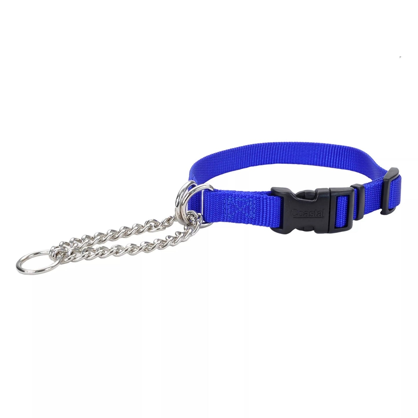 Coastal Adjustable Check Training Collar with Buckle for Dogs Blue Medium 5/8" X 14"-18"