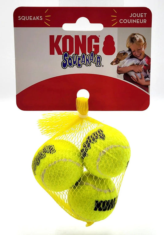 KONG Airdog Squeakair Tennis Balls 3 Ct XS Dog Fetch Toy