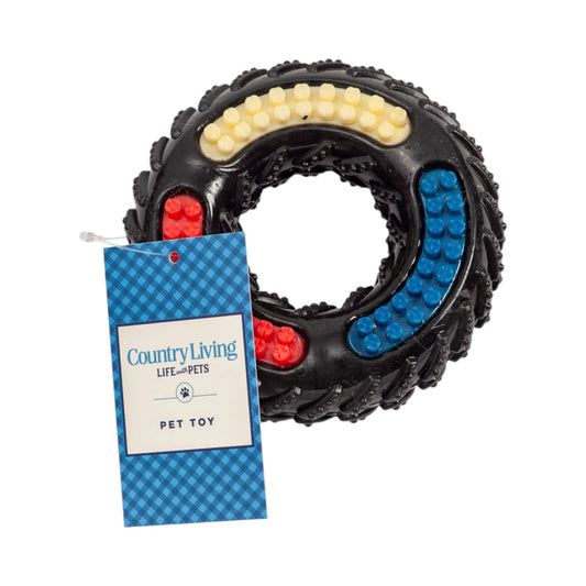 Country Living 'Tire of Fun' TPR Textured Dog Chew Toy - Durable, Non-Toxic, and Interactive Playtime for Dogs American Pet Supplies