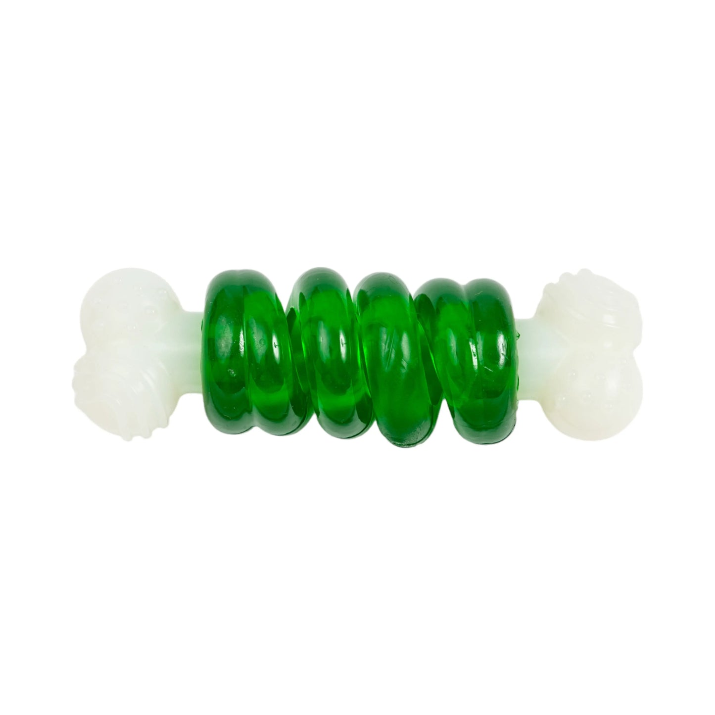 Country Living Bone-a-Treat Dog Chew Toy – Orange Bulged Balls & Green Spiral Ring American Pet Supplies