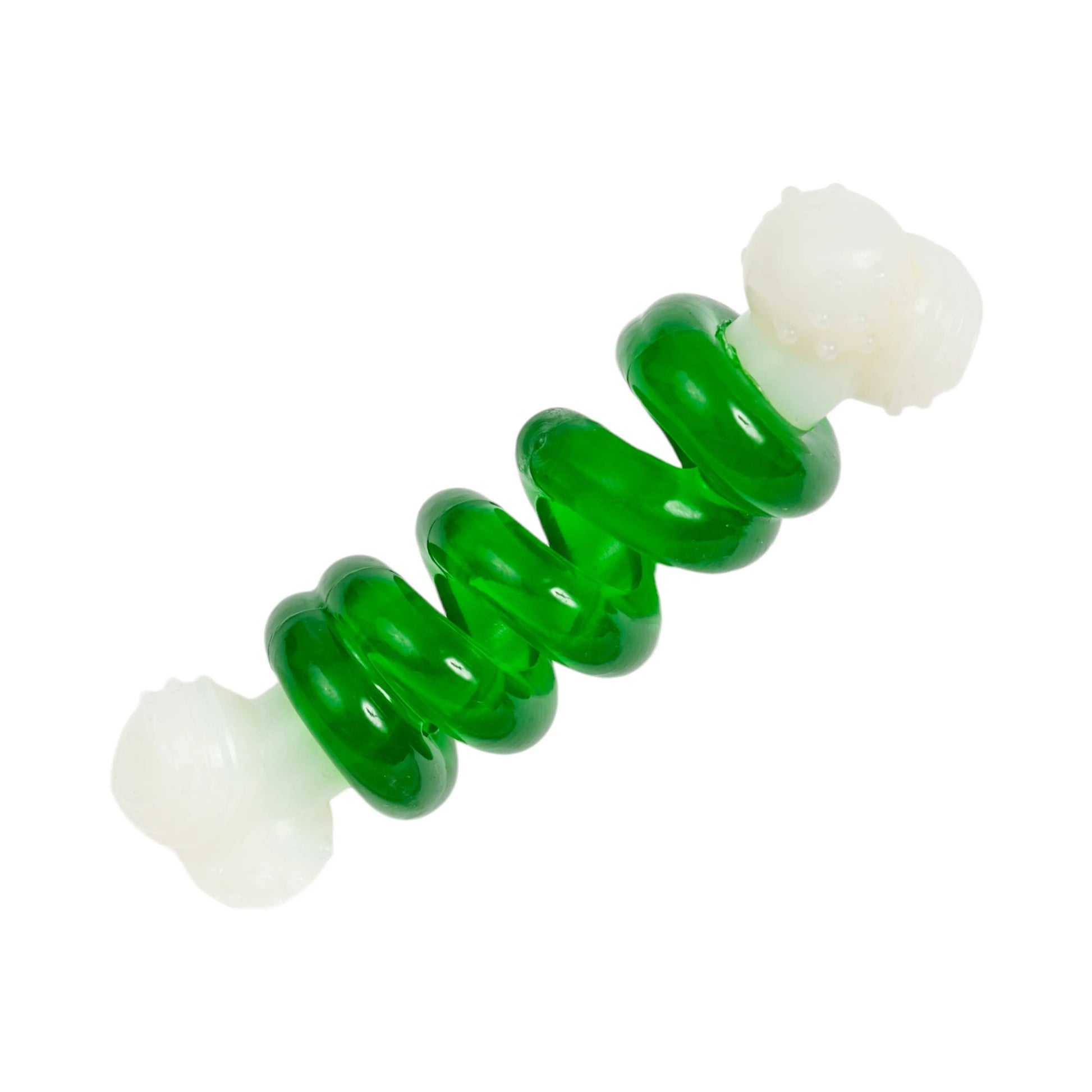 Country Living Bone-a-Treat Dog Chew Toy – Orange Bulged Balls & Green Spiral Ring American Pet Supplies