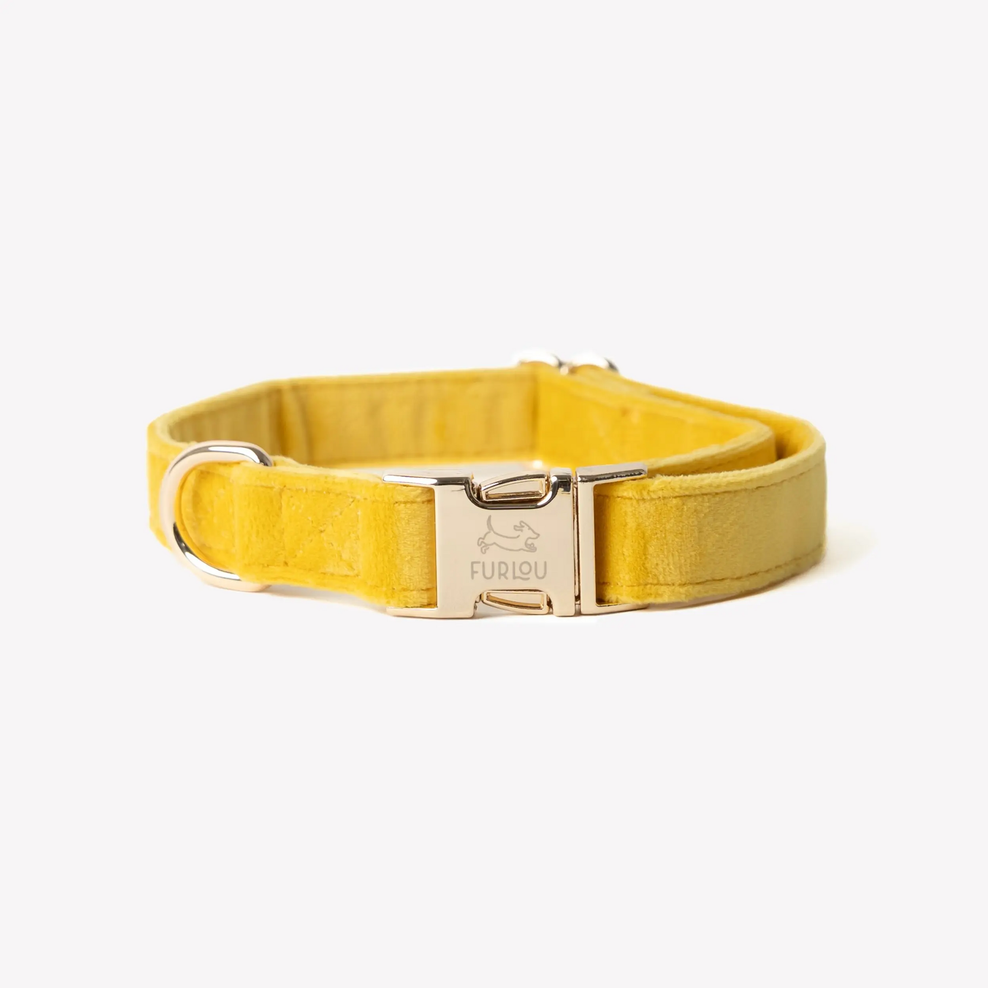 'Yellow' - Velvet Dog Collar FURLOU