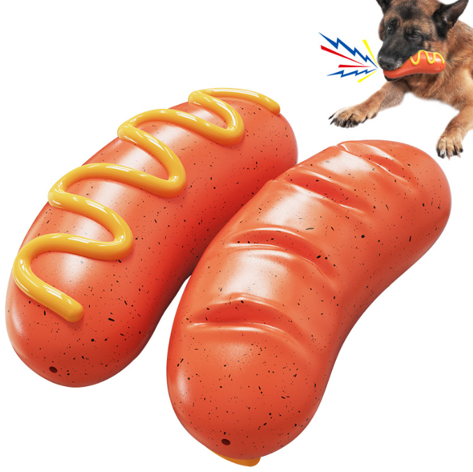 Sounding Dog Chewing Gum Teething Stick Hot Dog Grilled Sausage Dog Toy