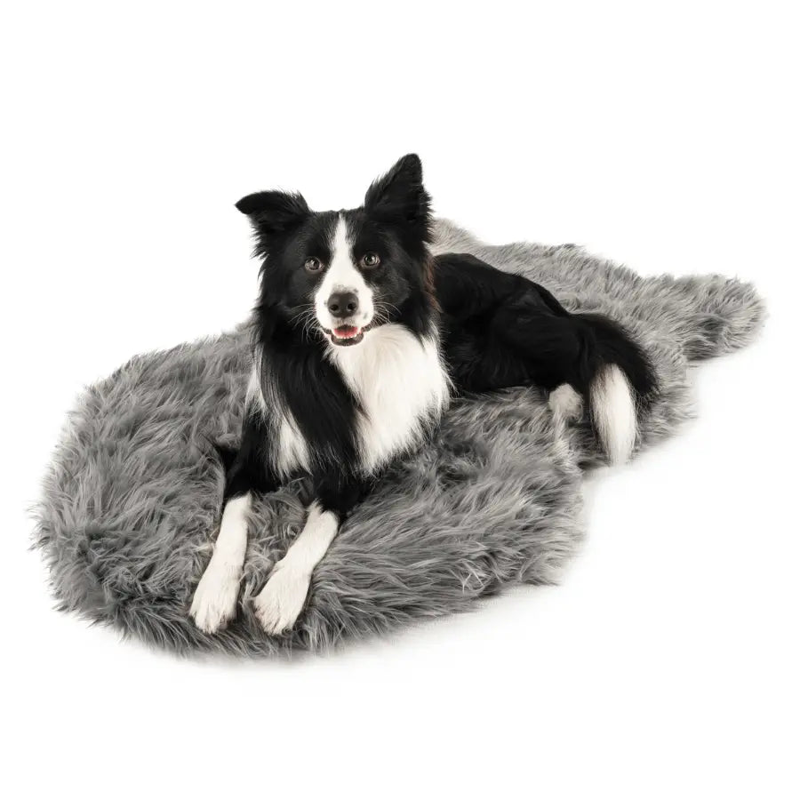 PupRug by Paw.com™ Faux Fur Orthopedic Dog Bed - Curve Charcoal Grey Paw.com