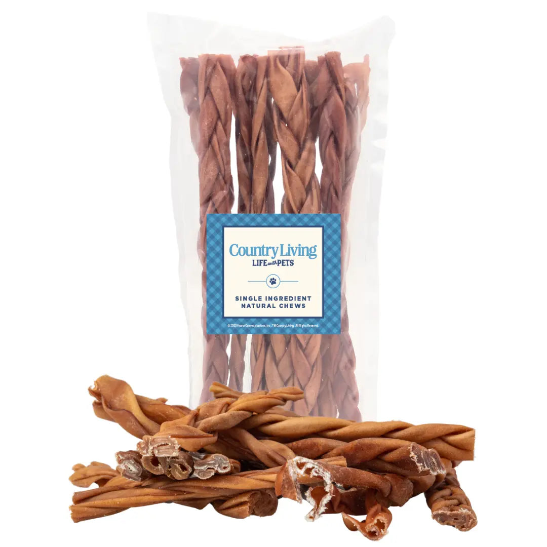 Country Living All-Natural Braided Collagen Sticks - Premium, Long-Lasting Dog Treats – 12-Inch Thick (10-Pack) American Pet Supplies