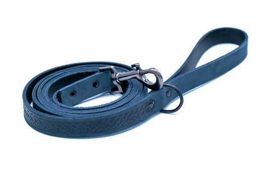 Celtic Sport Blue Jeans Leather Dog Leash Euro-Dog Collars and Leads