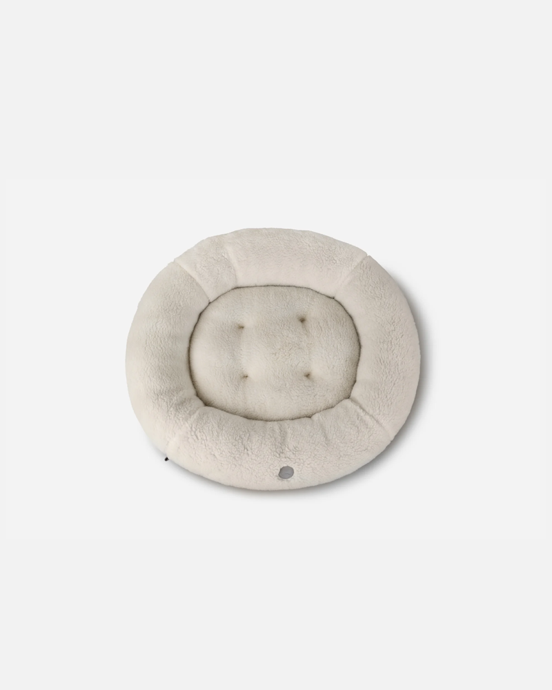Chester & Lee | Furry Beige Donut Dog Bed