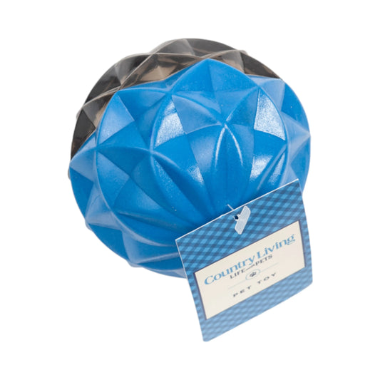 Country Living Geometric Textured Ball Dog Chew Toy, Interactive Rubber Toy for Mental Stimulation – Large American Pet Supplies