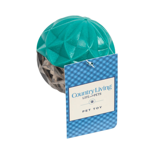 Country Living Geometric Textured Ball Dog Chew Toy, Interactive Rubber Toy for Mental Stimulation – Small American Pet Supplies