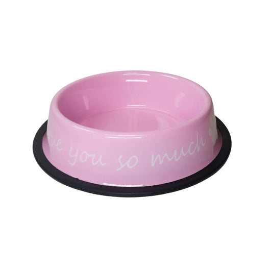I LOVE YOU SO MUCH Modern Stainless Steel Dog Bowl – 24oz American Pet Supplies