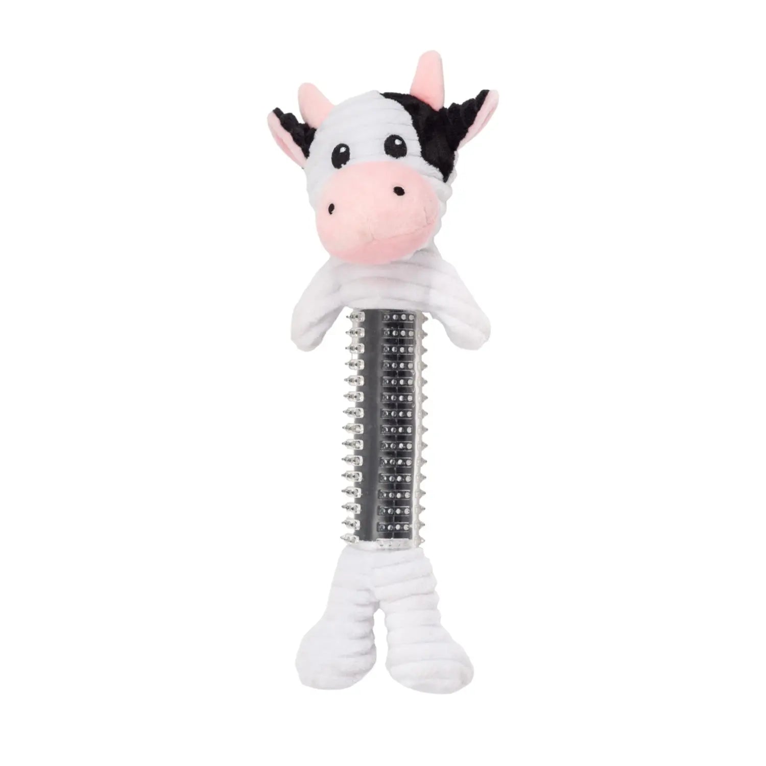 Country Living Thermoplastic Rubber Black & White Cow Plush Dog Toy – with Squeaker & Crinkle Paper American Pet Supplies