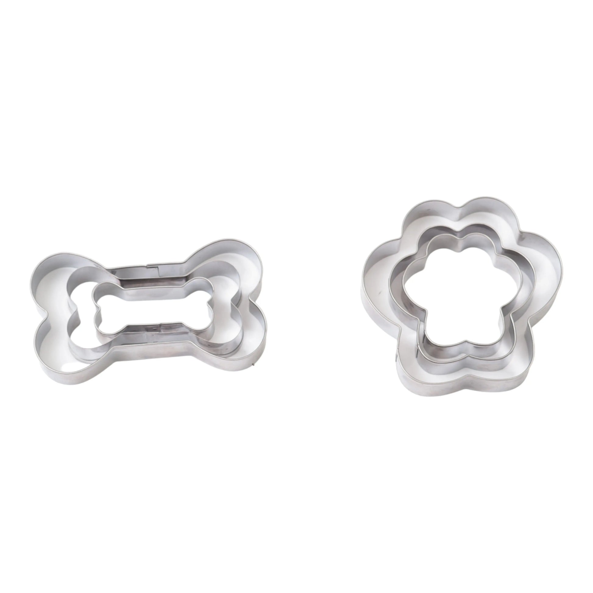 Country Living 6-Piece Stainless Steel Cookie Cutter Set (3 Paw-Shaped, 3 Bone-Shaped) American Pet Supplies
