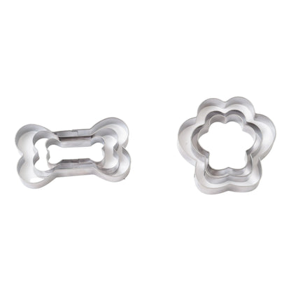 Country Living 6-Piece Stainless Steel Cookie Cutter Set (3 Paw-Shaped, 3 Bone-Shaped) American Pet Supplies